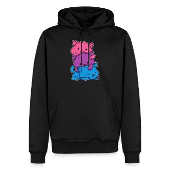 Bisexual LGBT Anime Chat Pride Flag Cadeau - Sweat à capuche Premium bio Homme - noir - Devant - Nico (187cm)