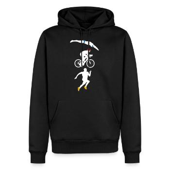 Triathlon - Männer Premium Bio Hoodie - Schwarz - Vorne - Nico (187cm)