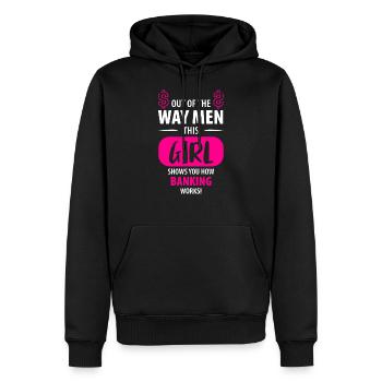 Bankkaufmann Bankkauffrau Banker Azubi Damen - Männer Premium Bio Hoodie - Schwarz - Vorne - Nico (187cm)