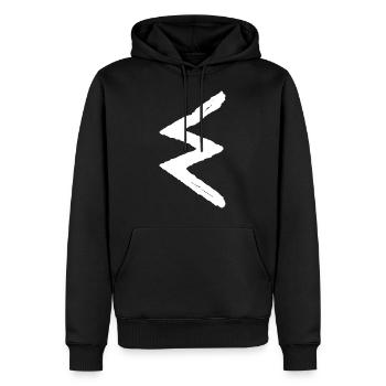 Elder Futhark Rune Sowilo - lettre S - Sweat à capuche Premium bio Homme - noir - Devant - Nico (187cm)