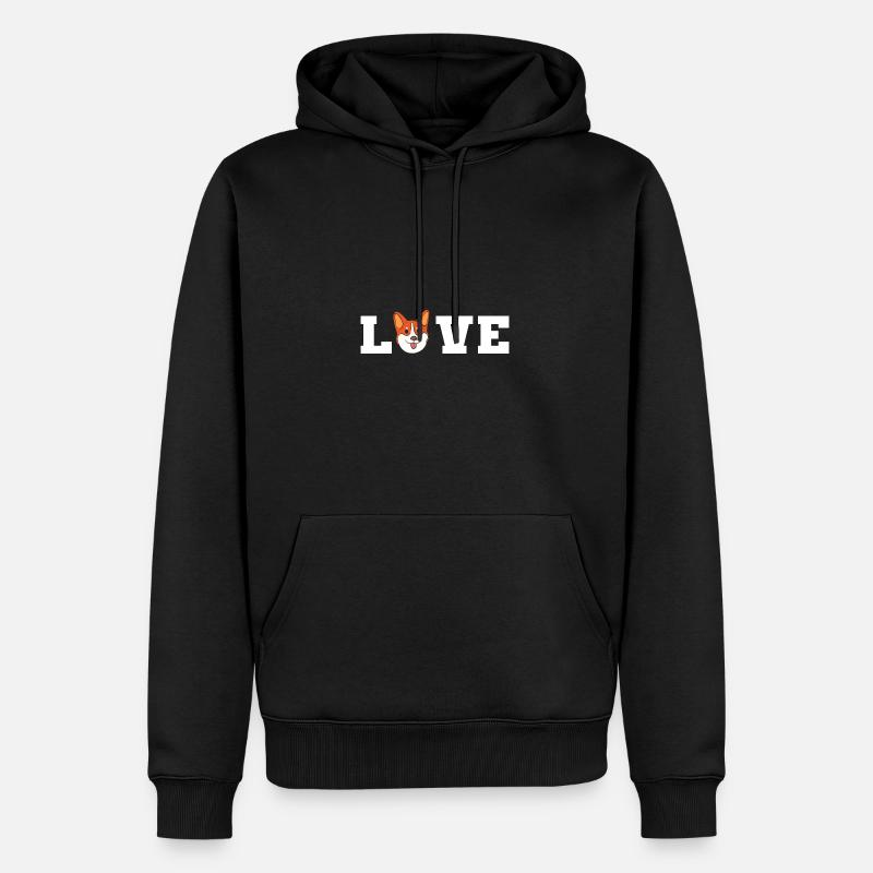Corgi - Männer Premium Bio Hoodie - Schwarz