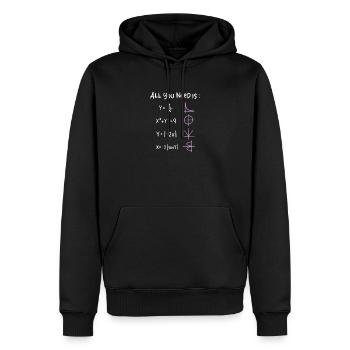 Tout ce dont vous avez besoin, ce sont des graphismes mathématiques - Sweat à capuche Premium bio Homme - noir - Devant - Nico (187cm)