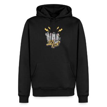 Let's Rock Rock n Roll Vintage Humour Chat - Sweat à capuche Premium bio Homme - noir - Devant - Nico (187cm)