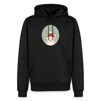 renard mignon avec chapeau de Noël du Père Noël - Sweat à capuche Premium bio Homme - noir - Devant - Nico (187cm)