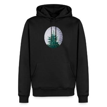 sapin de Noël illuminé dans la neige - Sweat à capuche Premium bio Homme - noir - Devant - Nico (187cm)