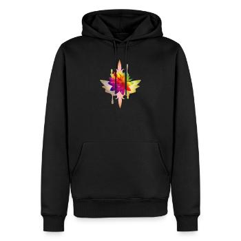 leuchtend bunte Fantasie Lotos Blüte - Männer Premium Bio Hoodie - Schwarz - Vorne - Nico (187cm)