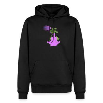 LASST UNS ZEN BLEIBEN - Männer Premium Bio Hoodie - Schwarz - Vorne - Nico (187cm)