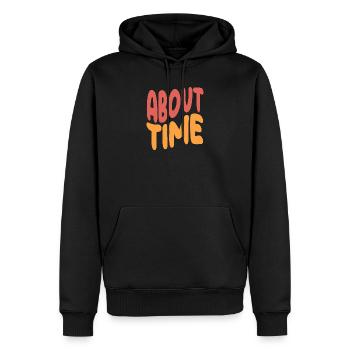 Expressive Statement About Time - Men’s Premium Organic Hoodie - black - Front - Nico (187cm)