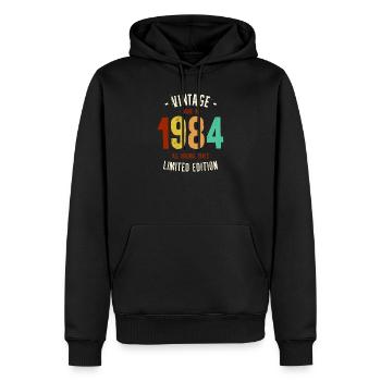Jahrgang 1984 Limitierte Auflage - Männer Premium Bio Hoodie - Schwarz - Vorne - Nico (187cm)