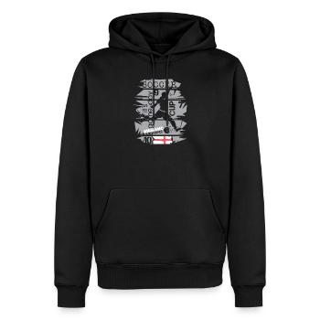 Icône du tournoi par équipe de collage de graffitis de football d’Angleterre - Sweat à capuche Premium bio Homme - noir - Devant - Nico (187cm)