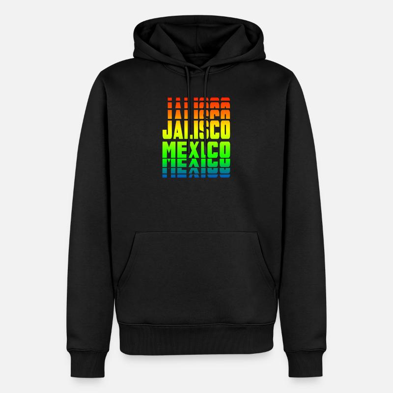 Jalisco Mexiko Regenbogen Design - Männer Premium Bio Hoodie - Schwarz