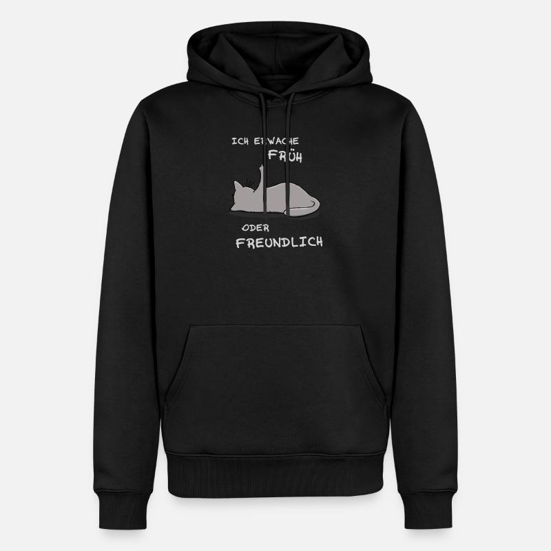 Ich erwache früh oder freundlich - Männer Premium Bio Hoodie - Schwarz