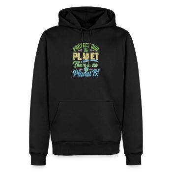 Jour de la Terre - Il n’y a pas de planète B ! - Sweat à capuche Premium bio Homme - noir - Devant - Nico (187cm)