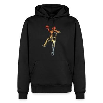 Handball Girl Retro Look - Männer Premium Bio Hoodie - Schwarz - Vorne - Nico (187cm)