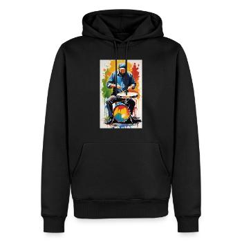 Percussion - Men’s Premium Organic Hoodie - black - Front - Nico (187cm)