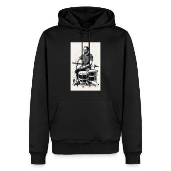 Schlagzeug | Schlagzeuger | Musiker - Männer Premium Bio Hoodie - Schwarz - Vorne - Nico (187cm)