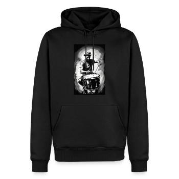 Schlagzeug | Trommel | Schlagzeuger | Musiker - Männer Premium Bio Hoodie - Schwarz - Vorne - Nico (187cm)