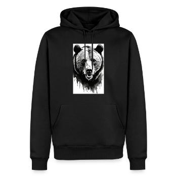 Bär | Braunbär | Grizzlybär | Tiere - Männer Premium Bio Hoodie - Schwarz - Vorne - Nico (187cm)