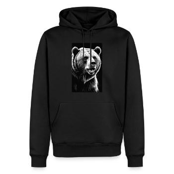 Ours | Ours brun | Grizzli | Animaux - Sweat à capuche Premium bio Homme - noir - Devant - Nico (187cm)