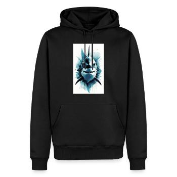Shark | Great White Shark | Sea Creature | Fish - Men’s Premium Organic Hoodie - black - Front - Nico (187cm)