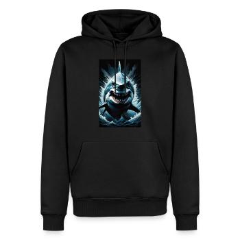 Shark | Great White Shark | Sea Creature | Fish - Men’s Premium Organic Hoodie - black - Front - Nico (187cm)