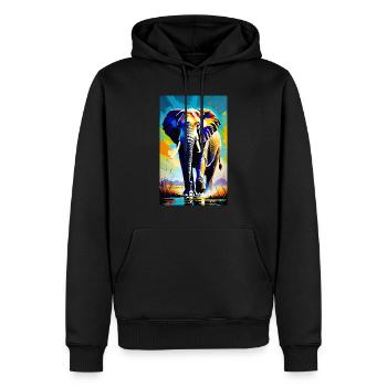 Elephant | Wild Animal | Africa | Children's motifs - Men’s Premium Organic Hoodie - black - Front - Nico (187cm)