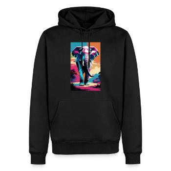 Elefant | Wildtier | Afrika | Kindermotive - Männer Premium Bio Hoodie - Schwarz - Vorne - Nico (187cm)