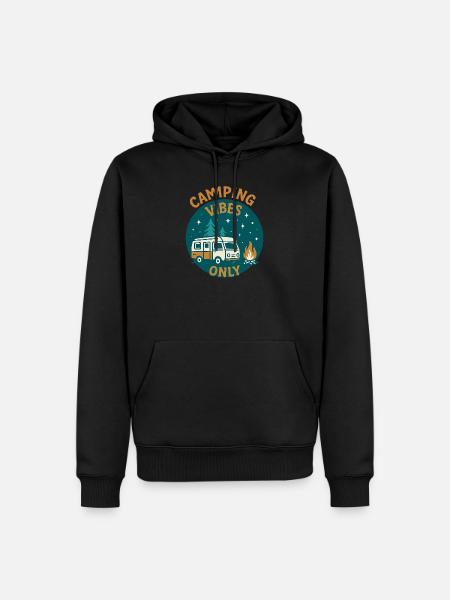 Camping Vibes Only - Freizeit Design - Männer Premium Bio Hoodie - Schwarz