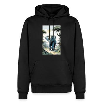 Elefant | Wildtier | Afrika | Kindermotive - Männer Premium Bio Hoodie - Schwarz - Vorne - Nico (187cm)