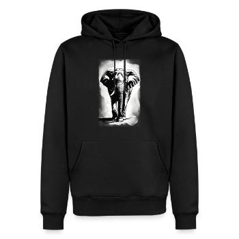 Elefant | Wildtier | Afrika | Kindermotive - Männer Premium Bio Hoodie - Schwarz - Vorne - Nico (187cm)