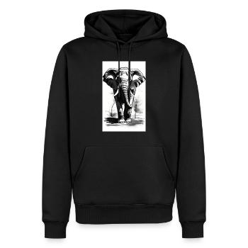 Elefant | Wildtier | Afrika | Kindermotive - Männer Premium Bio Hoodie - Schwarz - Vorne - Nico (187cm)