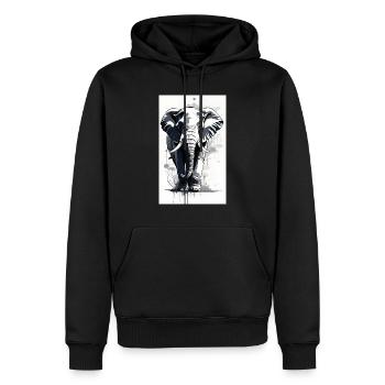 Elefant | Wildtier | Afrika | Kindermotive - Männer Premium Bio Hoodie - Schwarz - Vorne - Nico (187cm)