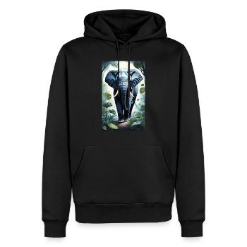 Elefant | Wildtier | Afrika | Kindermotive - Männer Premium Bio Hoodie - Schwarz - Vorne - Nico (187cm)