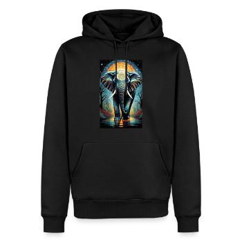 Elefant | Wildtier | Afrika | Kindermotive - Männer Premium Bio Hoodie - Schwarz - Vorne - Nico (187cm)