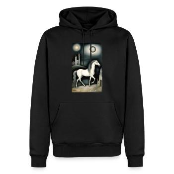 Cheval | Équitation | Animaux | Monture | Coloré - Sweat à capuche Premium bio Homme - noir - Devant - Nico (187cm)