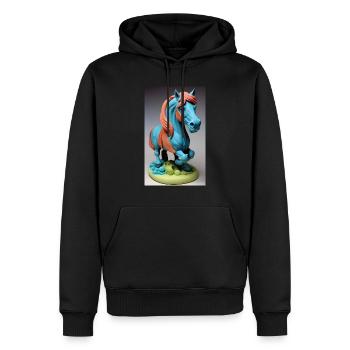 Cheval | Équitation | Animaux | Monture | Coloré - Sweat à capuche Premium bio Homme - noir - Devant - Nico (187cm)