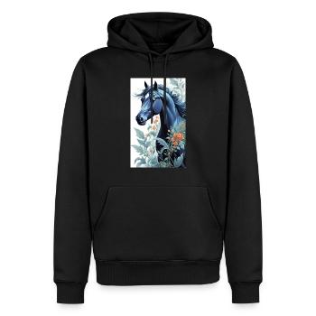 Cheval | Équitation | Animaux | Monture | Coloré - Sweat à capuche Premium bio Homme - noir - Devant - Nico (187cm)