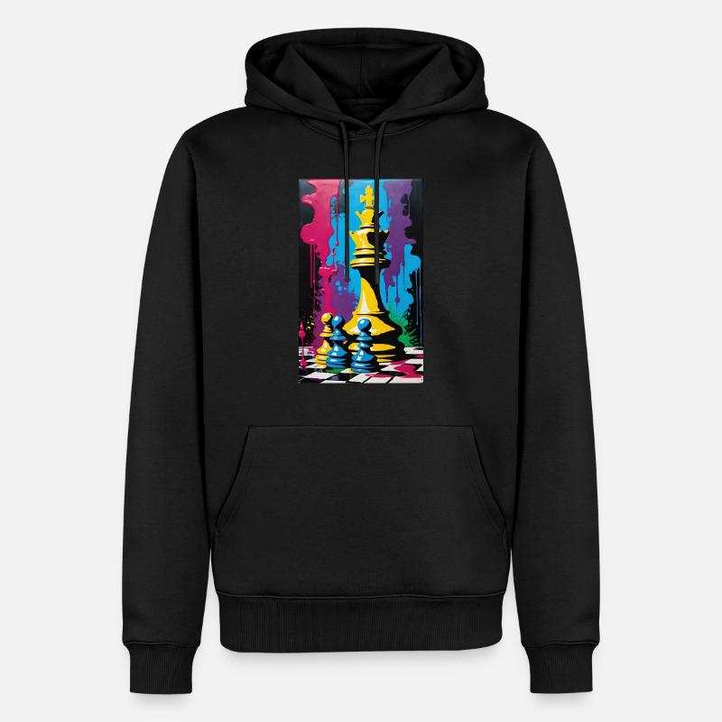 Échecs | Pièce d’échecs | Joueur d’échecs - Sweat à capuche Premium bio Homme - noir