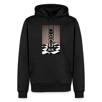 Échecs | Pièce d’échecs | Joueur d’échecs - Sweat à capuche Premium bio Homme - noir - Devant - Nico (187cm)