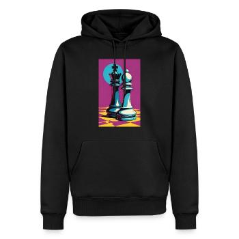 Schach | Schachfigur | Schachspieler - Männer Premium Bio Hoodie - Schwarz - Vorne - Nico (187cm)