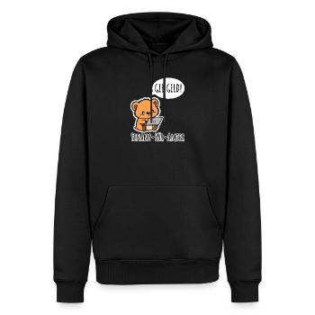 Finanz-Bär-Amter - GIB GELD! - Männer Premium Bio Hoodie - Schwarz - Vorne - Nico (187cm)