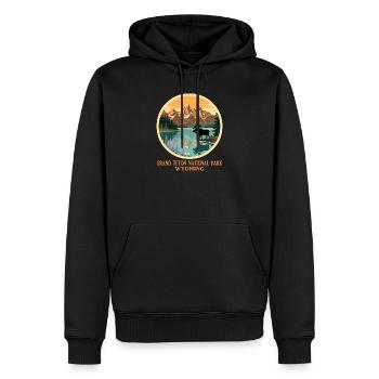 Chemise du parc national de Grand Teton, Wyoming, États-Unis - Sweat à capuche Premium bio Homme - noir - Devant - Nico (187cm)