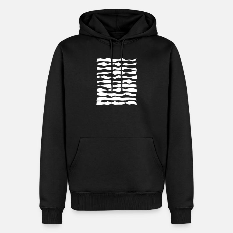 Rayures monochromes en zigzag - Sweat à capuche Premium bio Homme - noir
