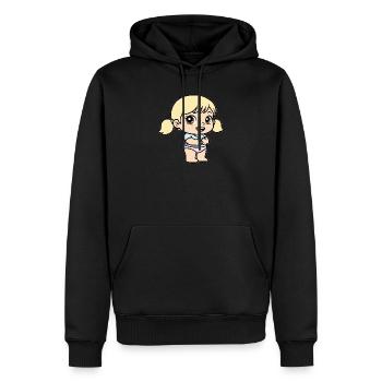 Petite fille cartoon blonde pastel - Sweat à capuche Premium bio Homme - noir - Devant - Nico (187cm)