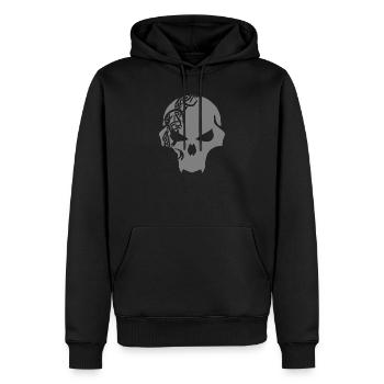 Crâne gothique avec tribu celtique - Sweat à capuche Premium bio Homme - noir - Devant - Nico (187cm)