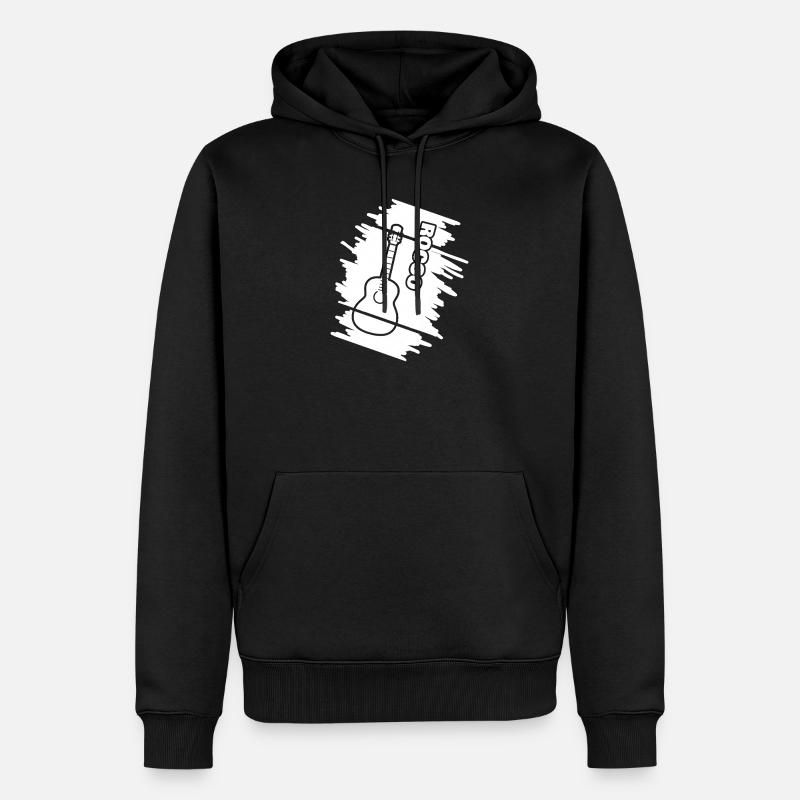 Guitar Rocco - Männer Premium Bio Hoodie - Schwarz