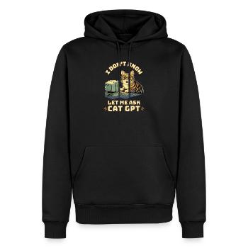 IA drôle de Cat GPT - Sweat à capuche Premium bio Homme - noir - Devant - Nico (187cm)