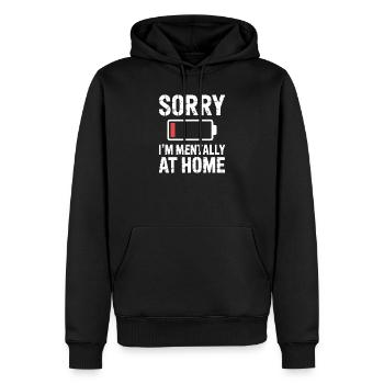 Niedrige soziale Batterie introvertierter Leben - Männer Premium Bio Hoodie - Schwarz - Vorne - Nico (187cm)