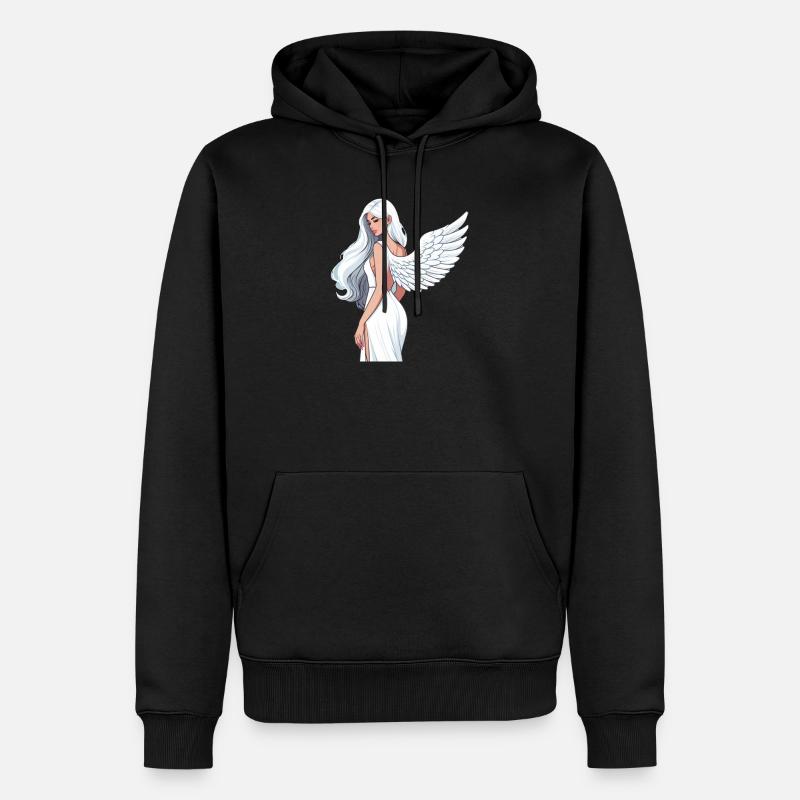 Héroïne Ailée Céleste - Sweat à capuche Premium bio Homme - noir
