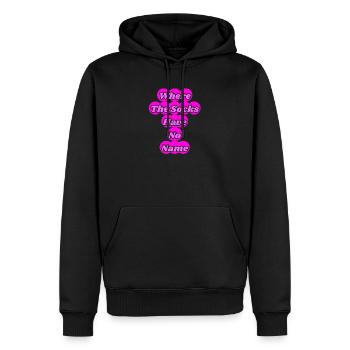 Wo die Socken keinen Namen haben - Männer Premium Bio Hoodie - Schwarz - Vorne - Nico (187cm)